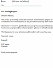 Request of meeting 